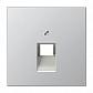 Накладка 1-ой наклонной телефонной/компьютерной розетки Jung LS 990 алюминий AL2969-1UA - фото №1