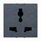 Розетка EU/BS ABB Zenit с/з 13A 230V со шторками винтовой зажим антрацит 2CLA223900N1801 - фото №1