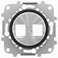 Лицевая панель ABB Sky Moon розетки 2хRJ45/RJ12 cтекло чёрное 2CLA861820A1501 - фото №1