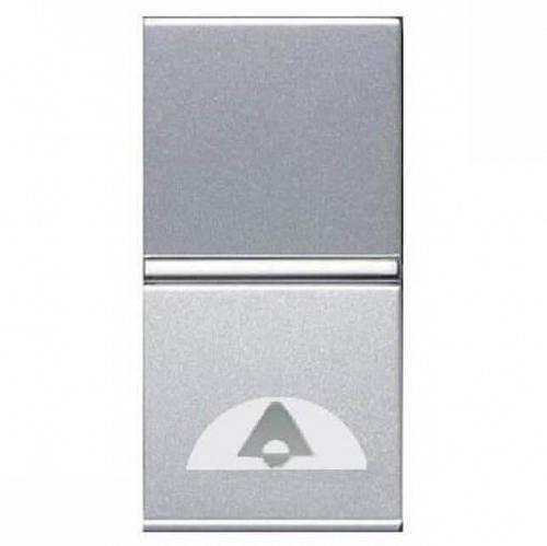 Выключатель кнопочный одноклавишный ABB Zenit 16A 250V Звонок серебро 2CLA210400N1301
