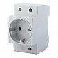 Розетка на DIN-рейку 2P+PE Feron Stekker с/з 16A 250V серая PST16901401 39171 - фото №1