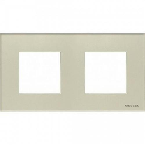 Рамка 2-постовая ABB Zenit стекло жемчужное 2CLA227200N3501