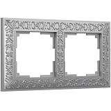 Рамка Werkel Antik на 2 поста матовый хром WL07-Frame-02 4690389145674