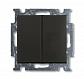 Выключатель двухклавишный ABB Basic55 10A 250V chateau-черный 2CKA001012A2177 - фото №1