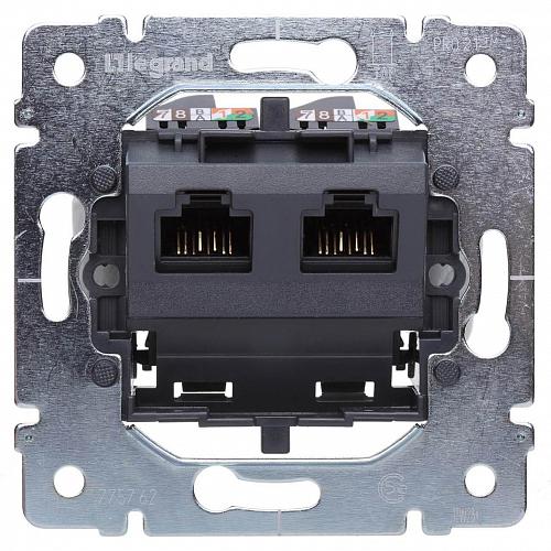Розетка компьютерная 2хRJ45 Legrand Galea Life 6 кат UTP 775830