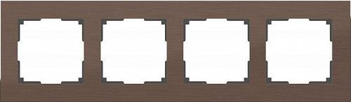 Рамка Werkel Aluminium на 4 поста алюминий коричневый WL11-Frame-04 4690389073717