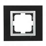 Рамка 1-постовая Mono Electric Style Glass чёрное стекло 107-720000-160