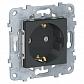 Розетка Schneider Electric Unica New с/з со шторками 16A 250V NU503754 - фото №1