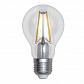Лампа светодиодная филаментная диммируемая Uniel E27 12W 3000K прозрачная LED-A60-12W/3000K/E27/CL/DIM GLA01TR UL-00005183 - фото №1