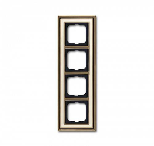 Рамка 4-постовая ABB Dynasty латунь античная/белое стекло 2CKA001754A4583