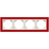 Рамка 4-постовая Efapel Logus 90 Animato красный/лед 90940 TVG