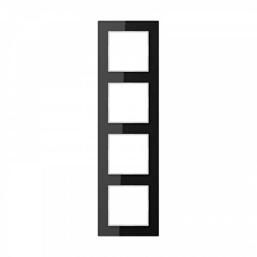 Рамка 4-постовая Jung A creation стекло черное AC584GLSW