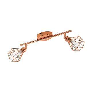 Споты с двумя плафонами медного цвета