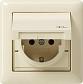 Розетка Gira Standard 55 Schuko с/з с крышкой 16A 250V безвинтовой зажим кремовый глянцевый 115701 - фото №1
