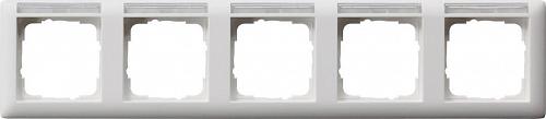 Рамка 5-постовая Gira Standard 55 с полем для надписи чисто-белый шелковисто-матовый 109527