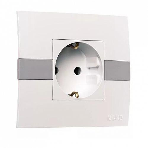 Розетка 2К+З Mono Electric Eсо 16A 250V винтовое подключение белый 101-010107-117