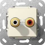 Розетка двойная WBT-0710 Cu nextgen Gira System 55 кремовый глянцевый 566501