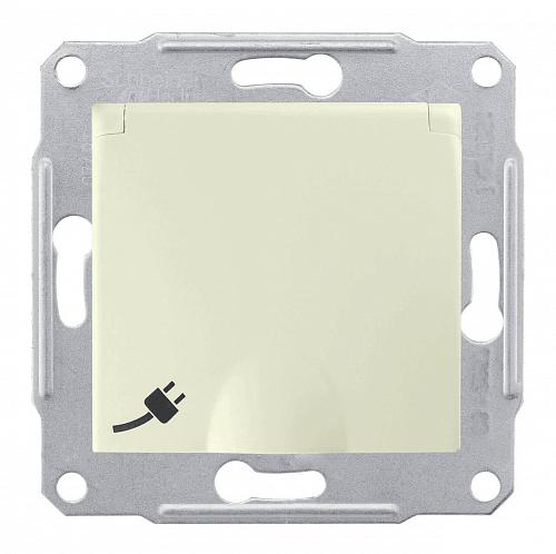 Розетка Schneider Electric Sedna с/з со шторками и крышкой IP44 16A 250V SDN3100347