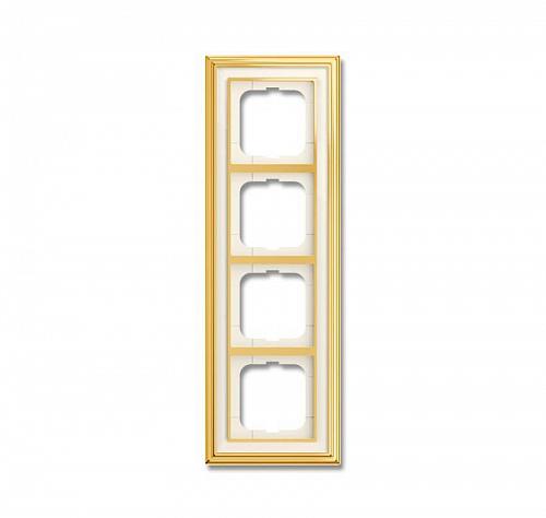 Рамка 4-постовая ABB Dynasty латунь полированная/белое стекло 2CKA001754A4563