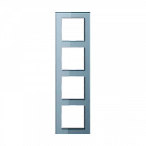 Рамка 4-постовая Jung A creation стекло серо-голубое AC584GLBLGR