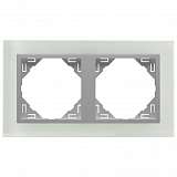 Рамка 2-постовая Efapel Logus 90 Crystal стекло/алюминий 90920 TCA