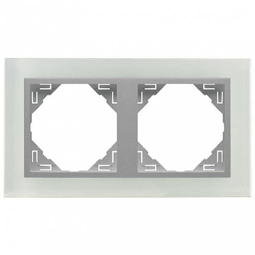Рамка 2-постовая Efapel Logus 90 Crystal стекло/алюминий 90920 TCA