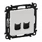 Информационная розетка RJ45 двойная Legrand Valena Life 6 кат UTP белая 753443 - фото №1