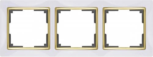 Рамка Werkel Snabb на 3 поста белый/золото WL03-Frame-03-white/GD 4690389083921