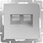 Розетка Werkel телефонная RJ-11 и Ethernet RJ-45 серебряный WL06-RJ11+RJ45 4690389053948 - фото №1