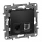 Розетка комбинированная RJ11+RJ45 Legrand Etika 5 кат UTP антрацит 672652 - фото №1