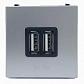 Розетка 2хUSB ABB Zenit серебро 2CLA228500N1301 - фото №1