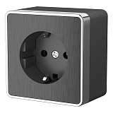 Розетка с заземлением Werkel Gallant графит рифленый W5071004 4690389164484