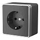 Розетка с заземлением Werkel Gallant графит рифленый W5071004 4690389164484 - фото №1