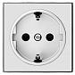 Лицевая панель ABB Sky розетки Schuko с/з стекло белое 2CLA858800A2101 - фото №1