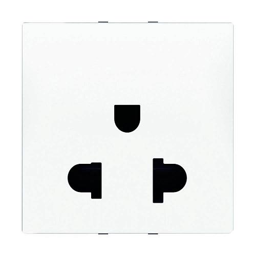 Розетка EU/US ABB Zenit с/з 13A 127V со шторками винтовой зажим альпийский белый 2CLA223800N1101