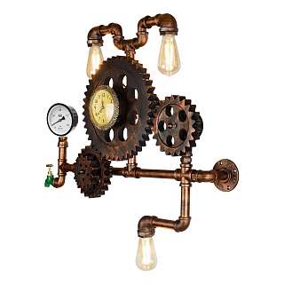 Бра с тремя плафонами медного цвета