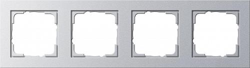 Рамка 4-постовая Gira E2 алюминий 021425