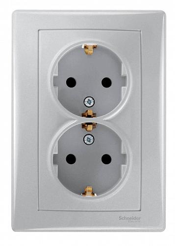 Розетка двойная Schneider Electric Sedna с/з без шторок 16A 250V SDN3000660