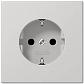 Розетка с заземлением безвинтовой зажим Jung LS 990 светло-серая LS520LG - фото №1