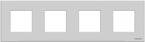 Рамка 4-постовая ABB Zenit серебро 2CLA227400N1301