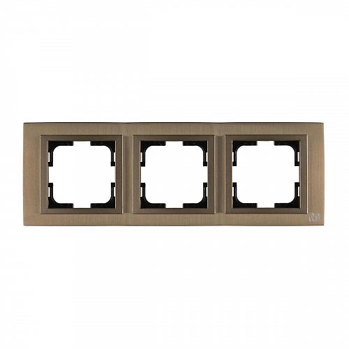 Рамка 3-постовая Mono Electric Style Aluminium бронза 107-810000-162