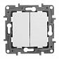 Переключатель двухклавишный Legrand Etika 10A 250V белый 672212 - фото №2