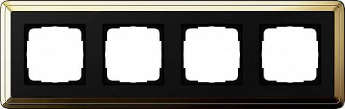 Рамка 4-постовая Gira ClassiX латунь/черный 0214632