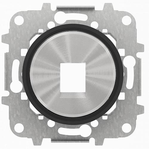Лицевая панель ABB Sky Moon розетки RJ45/RJ12 cтекло чёрное 2CLA861810A1501