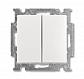 Выключатель двухклавишный ABB Basic55 10A 250V альпийский белый 2CKA001012A2141 - фото №1