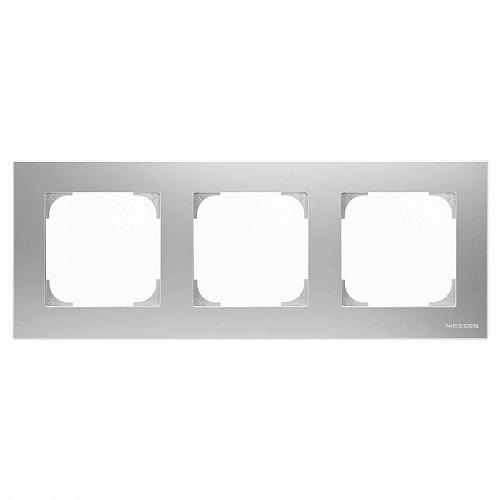Рамка 3-постовая ABB Sky серебристый алюминий 2CLA857300A1301