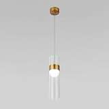 Подвесной светодиодный светильник Eurosvet Lumen 50244/1 LED латунь/прозрачный