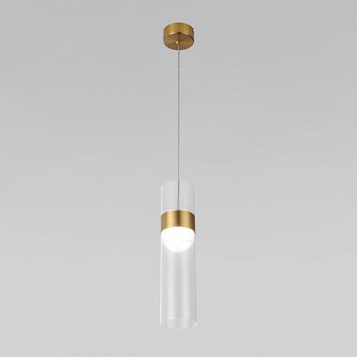 Подвесной светодиодный светильник Eurosvet Lumen 50244/1 LED латунь/прозрачный