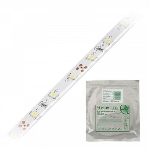 Светодиодная влагозащищенная лента Volpe (UL-00000897) 4,8W/m 60LED/m 2835SMD теплый белый 5M ULS-Q324 2835-60LED/m-8mm-IP65-DC12V-4,8W/m-5M-WW