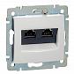 Розетка компьютерная 2хRJ45 Legrand Valena 6 кат STP на винтах белая 774245 - фото №1